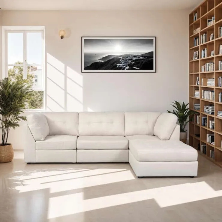 Modular Sectional with Ottoman - 4 pcs Beige Sale