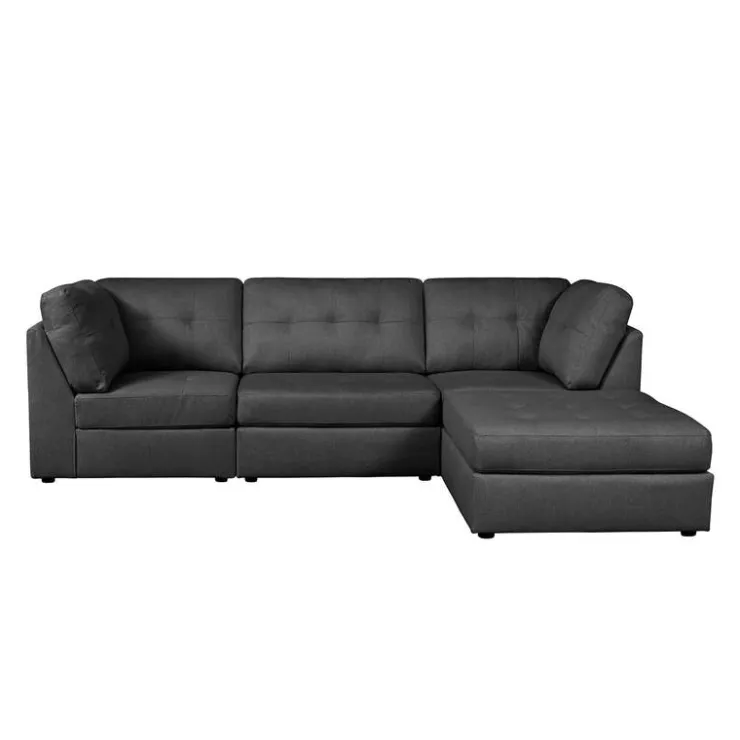 Modular Sectional with Ottoman - 4 pcs Dark Grey Best