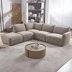 Modular Sectional with Ottoman - 5 pcs Taupe Grey Outlet