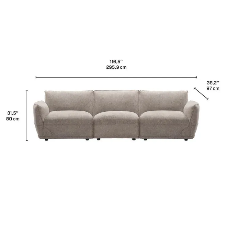 Modular Sofa - 3 pcs Taupe Grey Best