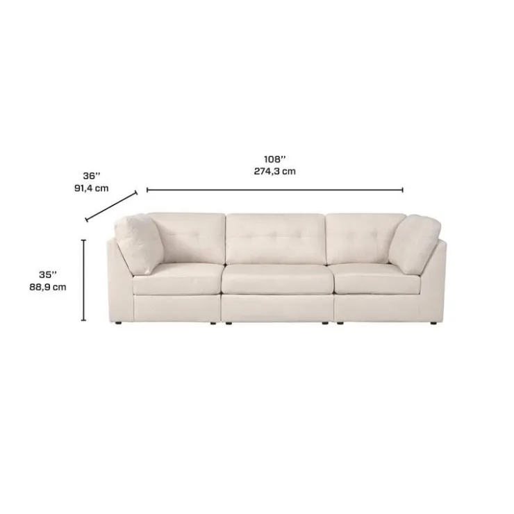 Modular Sofa - 3 pcs Beige Outlet