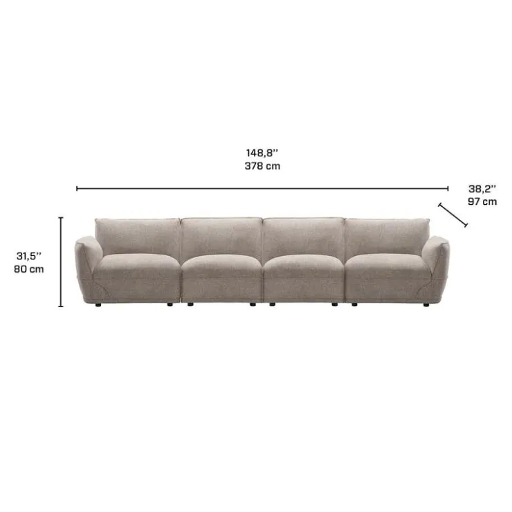 Modular Sofa - 4 pcs Taupe Grey Sale