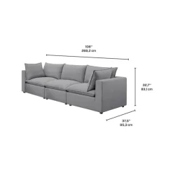 Modular Sofa - 3 pcs Grey Online