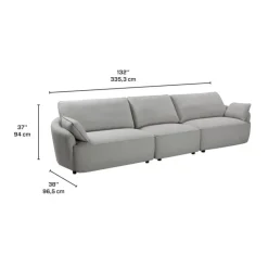 Modular Sofa - 3 pcs Light Grey New