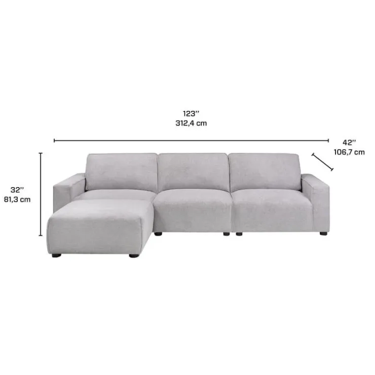 Sofa By Fancy Modular Sofa with Ottoman - 4 pcs Grey Outlet