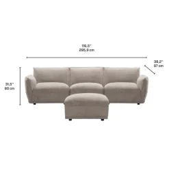 Modular Sofa with Ottoman - 4 pcs Taupe Grey New