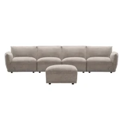 Modular Sofa with Ottoman - 5 pcs Taupe Grey Sale