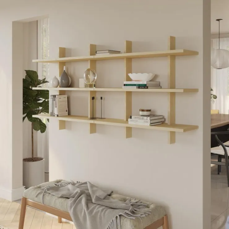 Nexera Modular Wall Shelving System Birch Hot
