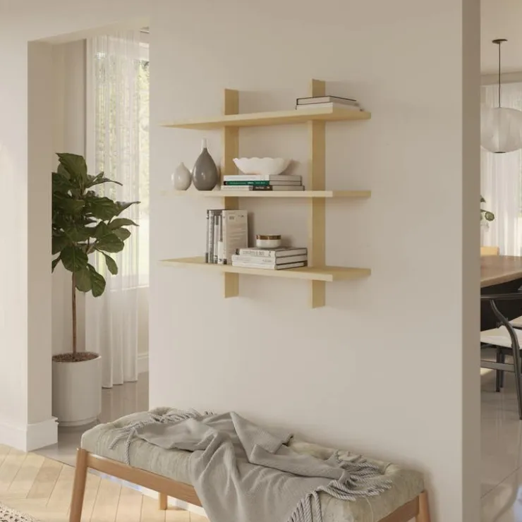 Nexera Modular Wall Shelving System Birch Hot