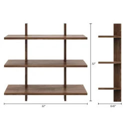 Nexera Modular Wall Shelving System Walnut Sale