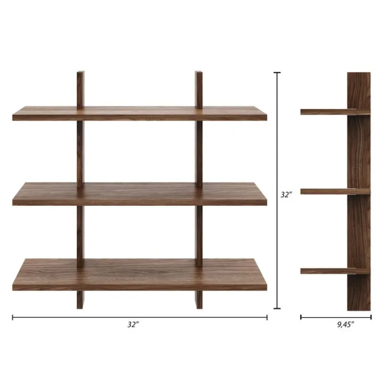 Nexera Modular Wall Shelving System Walnut Sale