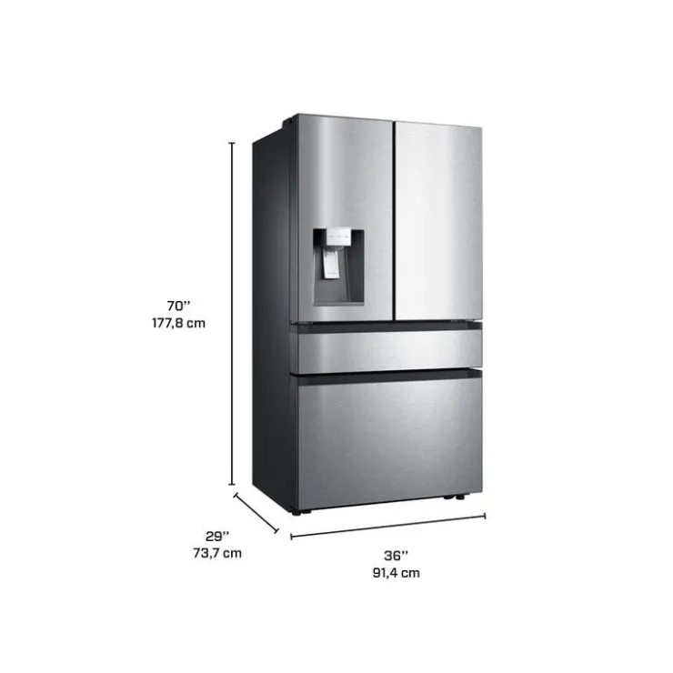 Moffat 22 Cu Ft 36 In Refrigerator Bottom Freezer, French door - MYE22HYPKFS Stainless Steel Best
