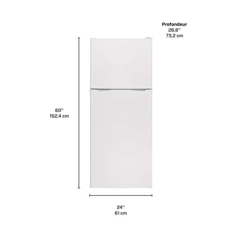 Moffat 11.5 Cu Ft 24 In Refrigerator Top Freezer - MPE12FGKLWW White Clearance