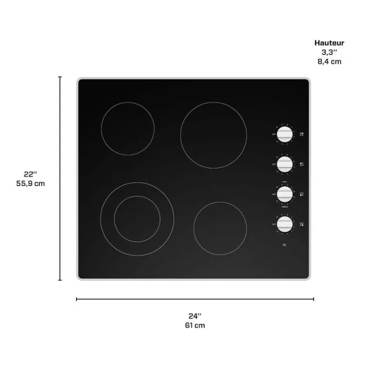 Moffat Cooktop Glass-Ceramic 24" - MCP2024DXBB Black Outlet