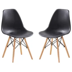 Moulded Chairs (Set of 2) - BLACK Hot