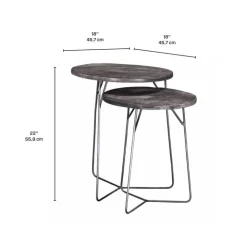 Nesting Table Grey/Metal Discount