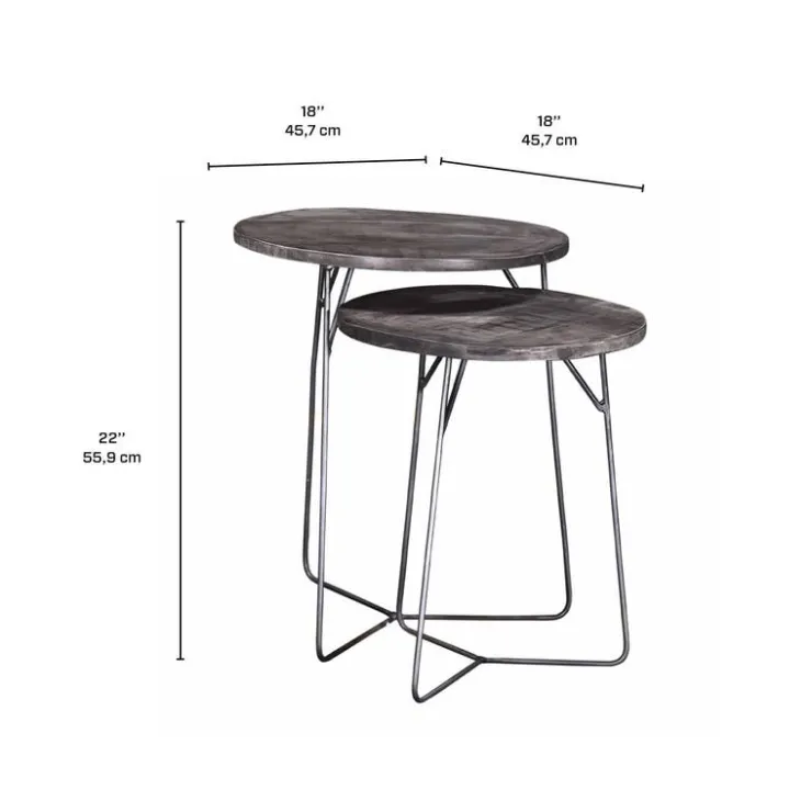 Nesting Table Grey/Metal Discount