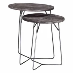 Nesting Table Grey/Metal Discount