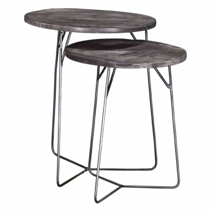Nesting Table Grey/Metal Discount
