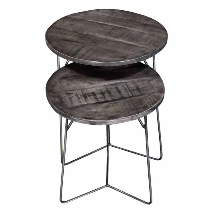 Nesting Table Grey/Metal Discount