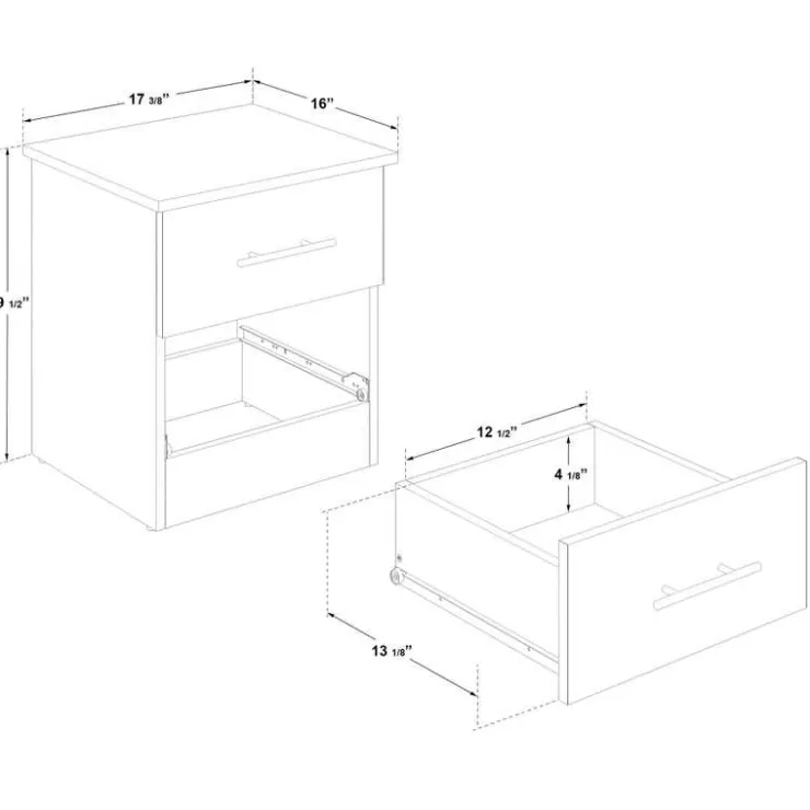 SUA-V Nightstand White Discount