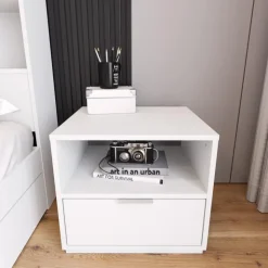 Nexera Nightstand - White Hot