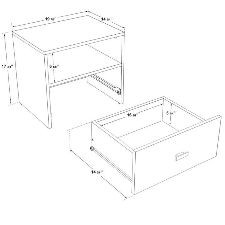 SUA-V Nightstand - Taupe Online
