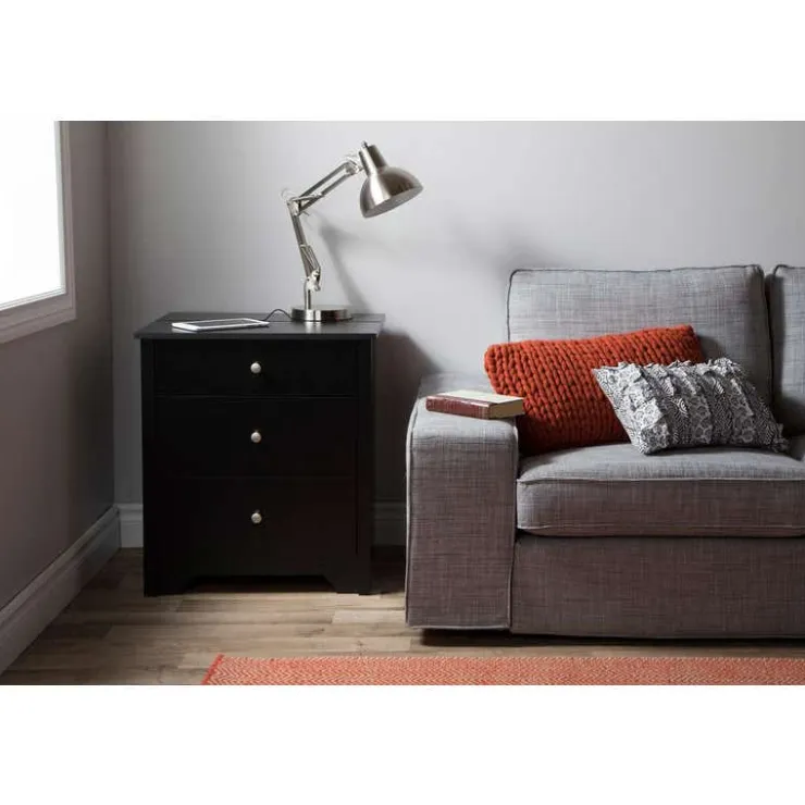 Meubles South Shore Nightstand Charging Station - South Shore PURE BLACK Best