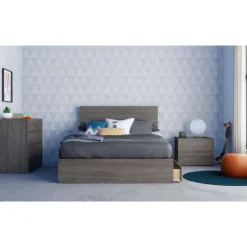 Nexera Nightstand, 2-Drawer, Bark - Grey Sale