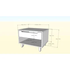 Nexera Nightstand, 1-Drawer, Truffle & Black - Black and Brown