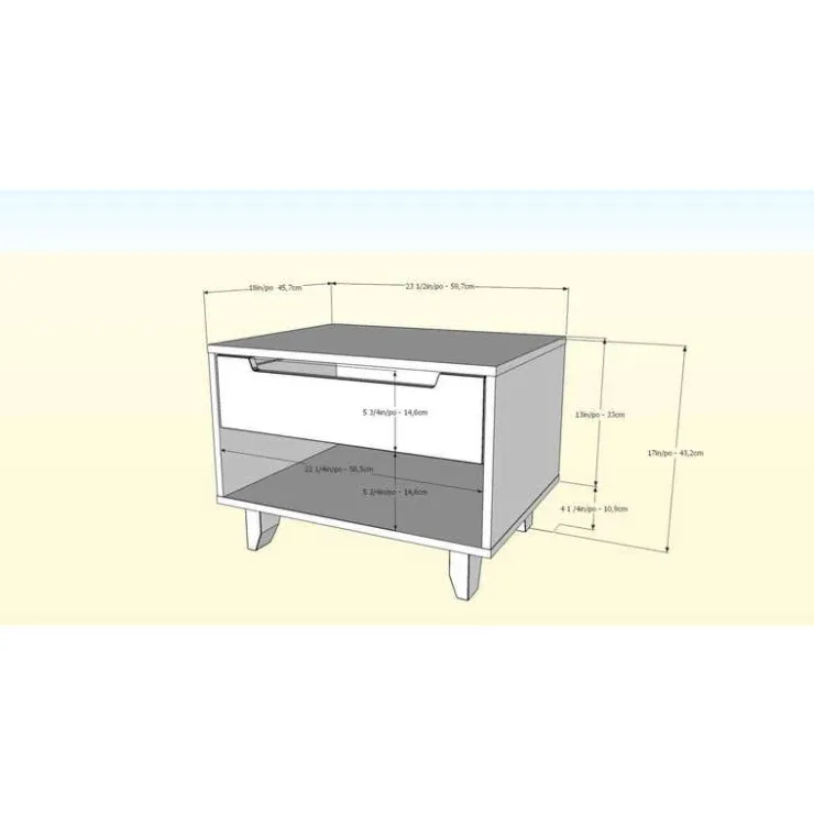 Nexera Nightstand, 1-Drawer, Walnut & Charcoal - Brown and Grey Outlet