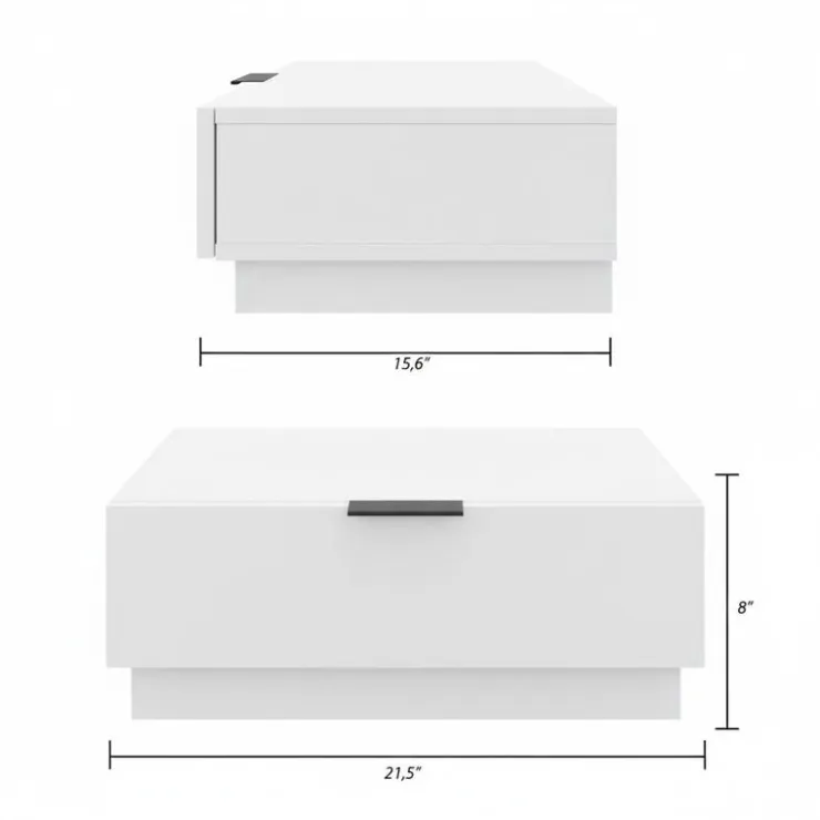 Nexera Nightstand (set of 2) - White wood grain New