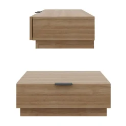 Nexera Nightstand (set of 2) - Brown oak