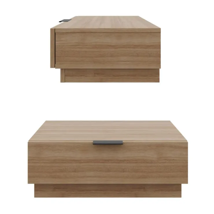 Nexera Nightstand (set of 2) - Brown oak