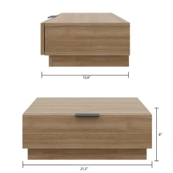 Nexera Nightstand (set of 2) - Brown oak