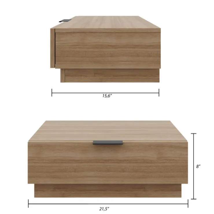 Nexera Nightstand (set of 2) - Brown oak