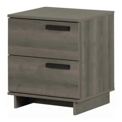 Meubles South Shore Nightstand With 2 Drawers - South Shore Gray Maple