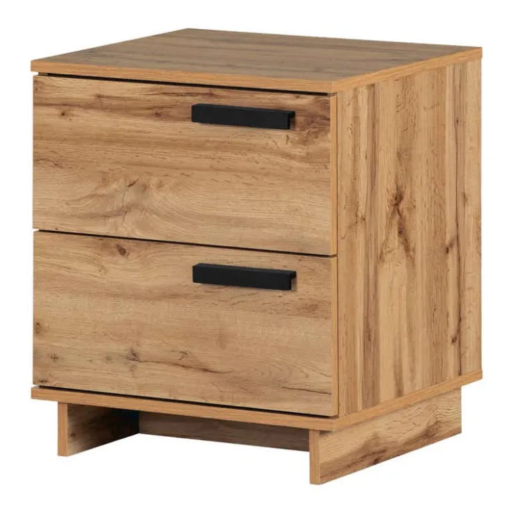 Meubles South Shore Nightstand With 2 Drawers - South Shore Nordik Oak Clearance