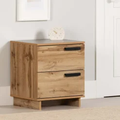 Meubles South Shore Nightstand With 2 Drawers - South Shore Nordik Oak Clearance