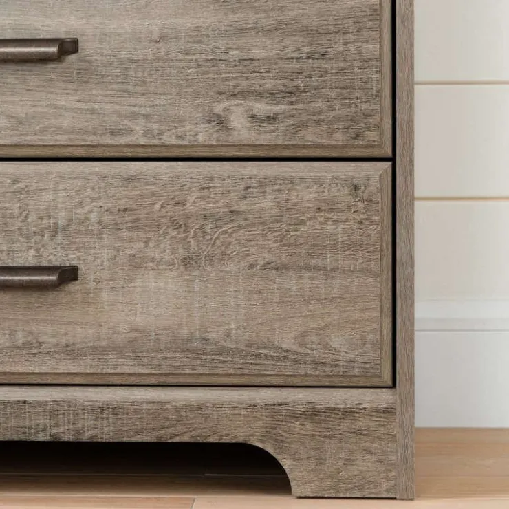 Meubles South Shore Nightstand with Charging Station - South Shore WEATHERED OAK