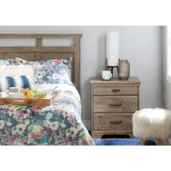 Meubles South Shore Nightstand with Charging Station - South Shore WEATHERED OAK
