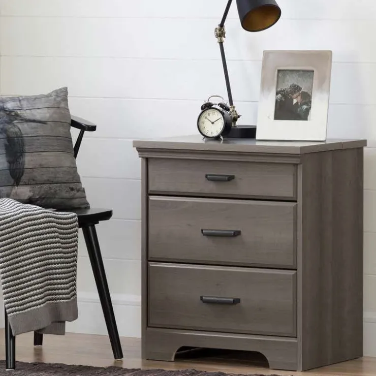 Meubles South Shore Nightstand with Charging Station - South Shore GRAY MAPLE Best
