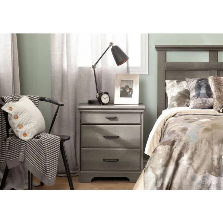 Meubles South Shore Nightstand with Charging Station - South Shore GRAY MAPLE Best