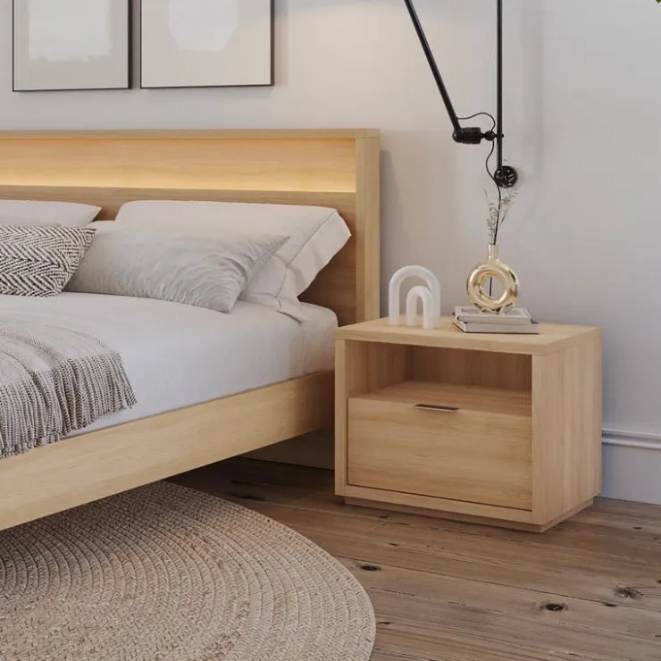 Nexera Nightstand with 1-Drawer - Natural Blonde Oak Best
