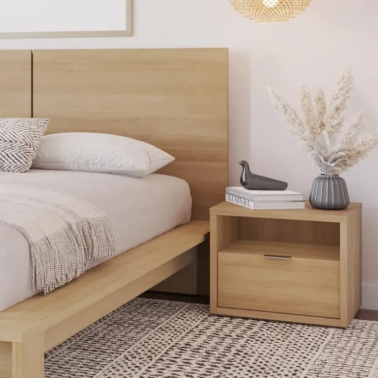 Nexera Nightstand with 1-Drawer - Natural Blonde Oak Best