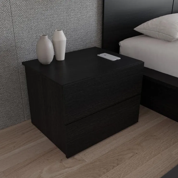 Nexera Nightstand with 2-Drawers - Black karisma New