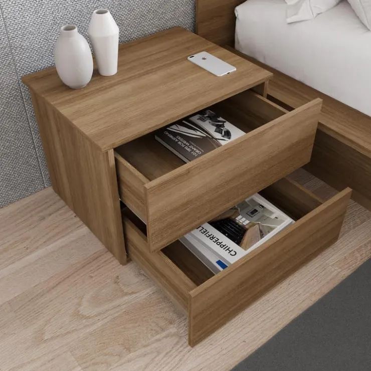 Nexera Nightstand With 2-Drawers - Brown Oak Online