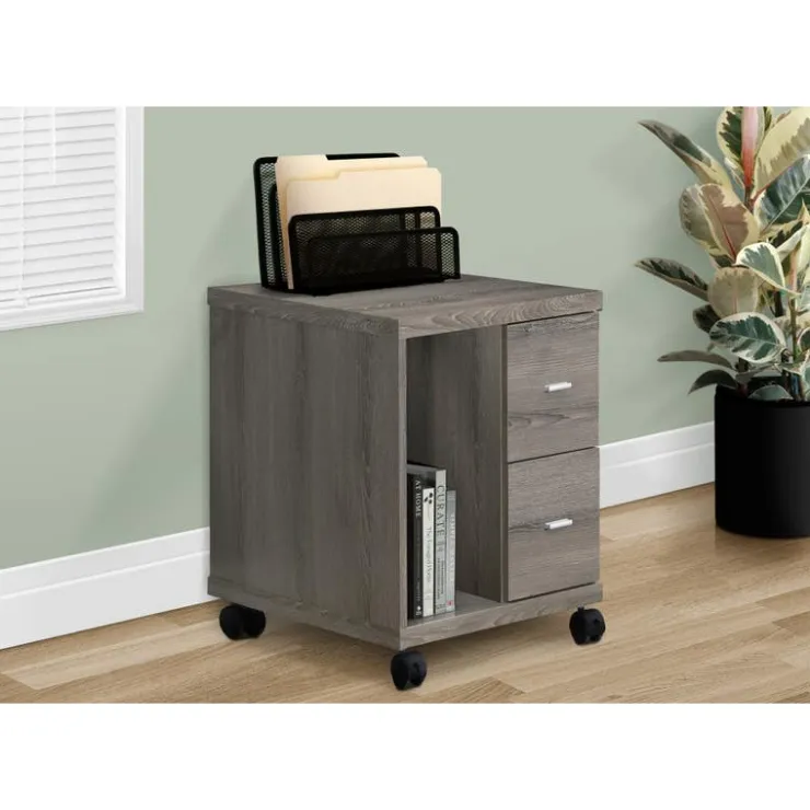 Monarch Office cabinet - with 2 drawers on castors - Dark Taupe Outlet