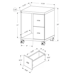 Monarch Office cabinet - with 2 drawers on castors - Dark Taupe Outlet