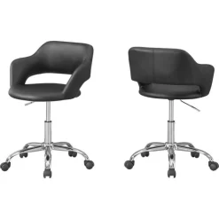 Monarch Office chair - / chrome metal hydraulic lift base - Black Discount
